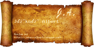Jáksó Albert névjegykártya