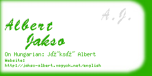 albert jakso business card